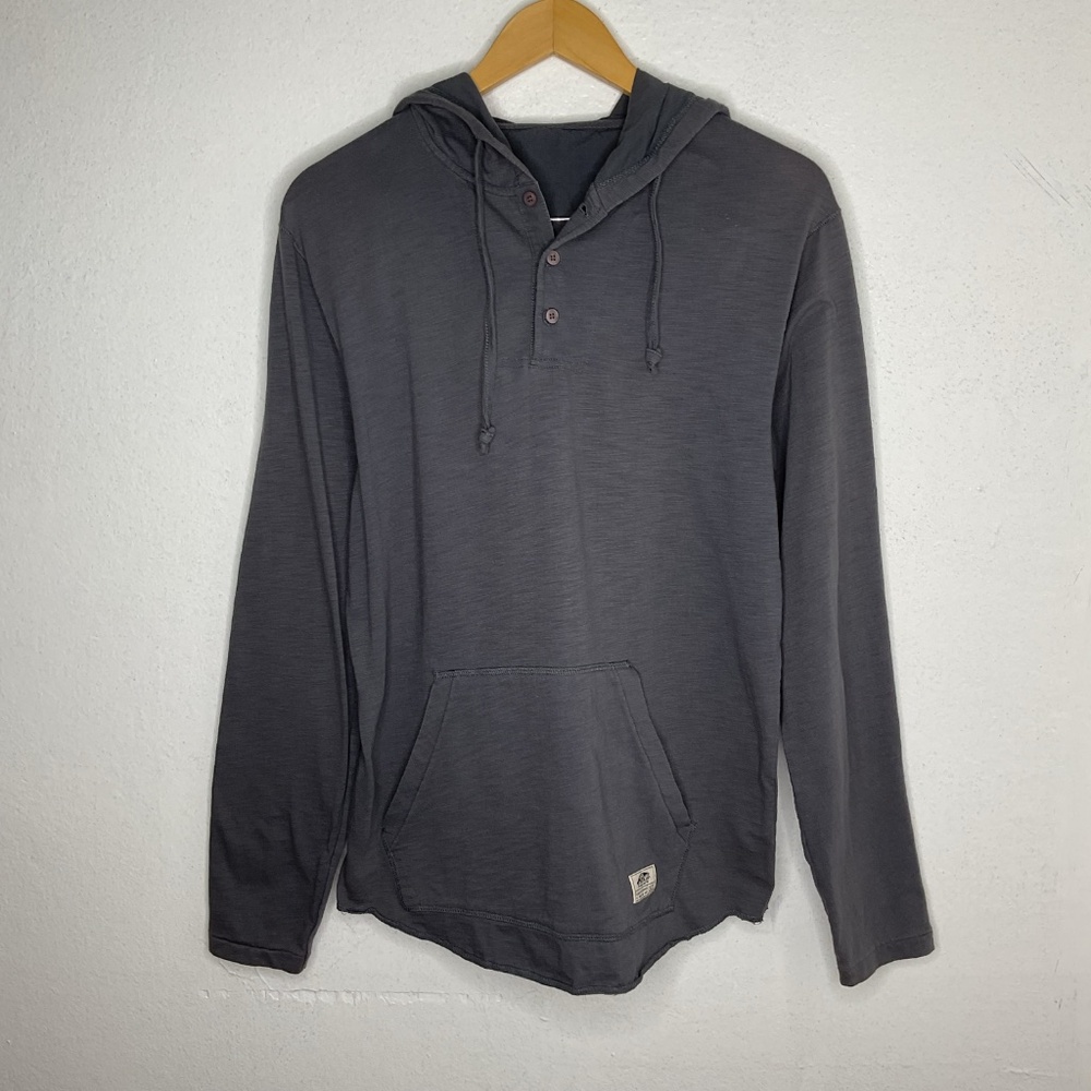 VANS Gray Hoodie Pullover Lightweight Long Sleeve Drawstring Pouch Pocket Sz S